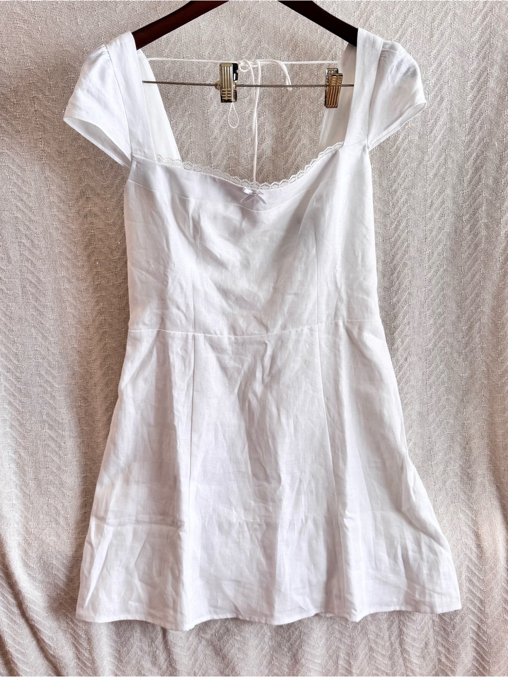 Reformation Loula Linen Dress -White